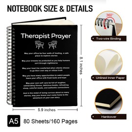 Msticey Therapist Prayer 160 Blank Pages Hardcover Spiral Notebook, Funny Prayer Journal, Thanking You Therapist Gifts, Mental Health Gifts for Women Men Coworker, Blessing Prayer Gifts for Therapist