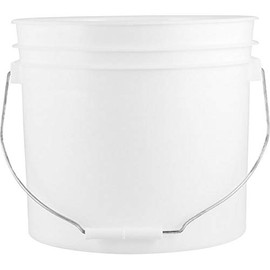 3.5 Gallon Plastic Buckets & Pails White - 3 Pack