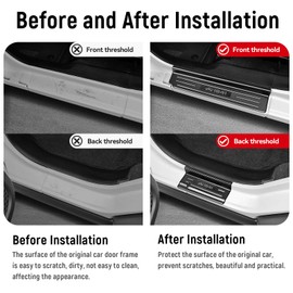 Bercicci 4PCS Door Sill Protector for Jeep Wrangler JL JLU 2018-2025 2026 & Gladiator JT 2020-2025 2026 Accessories Stainless Steel Front and Rear Door Car Pedal Kick Protection (Carbon Fiber)