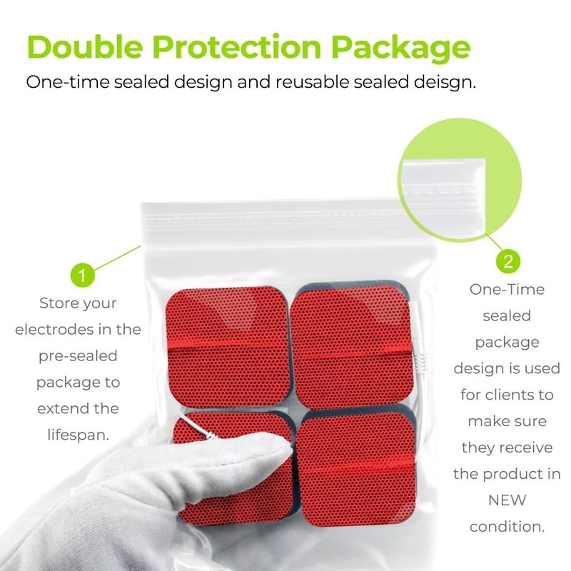AUVON TENS Unit Pads Electrode Patches with Upgraded Self-Stick Performance