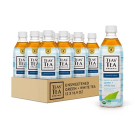 Teas' Tea Unsweetened Green White Tea 16.9 Ounce (Pack of 12) Organic, Sugar Free, 0 Calories