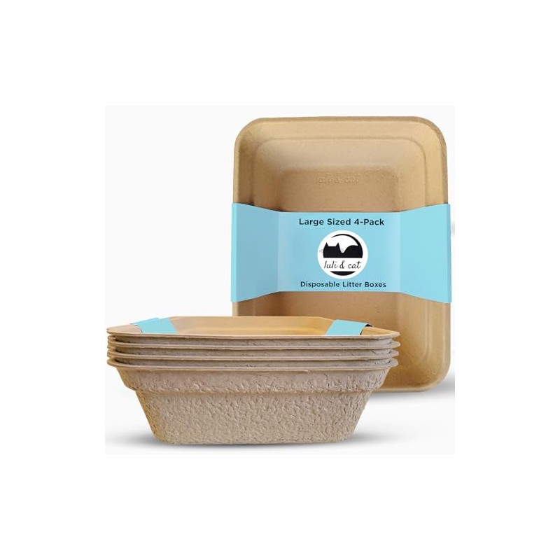 Luli & Cat Disposable Litter Boxes for Cats | Large