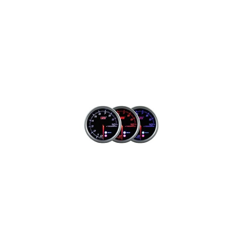 AUTOGAUGE AGTASMSWL270-80PK PK80 Tachometer, Black Face 3 Color LED, With