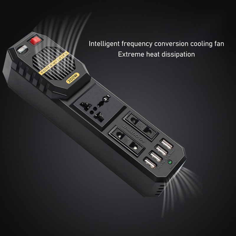 Car Power Inverter 200W DC 12V to AC for Vehicles