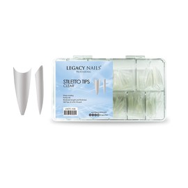 Legacy Nails - Puntas de uñas (500 puntas #1-#10, 50 en transparente/natural (transparente)