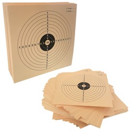 Pack of 100 Targets 14 x 14 cm Cardboard 300 g/m² - Sepia Competition Colour - Space and Player - for Airsoft, Compressed Air, Pellets and Steel Balls - Compatible with 14 x 14 cm Catches