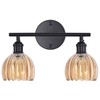 Shenmoyl Bathroom Light Fixtures, 2-Light Black Vanity Wall Light Over