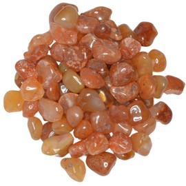 Hypnotic Gems Materials: 1/2 lb Carnelian Tumbled Stones - Grade 1 - XSmall - 0.5" to 1" Avg. - Bulk Natural Rocks Polished Gemstone Supplies for Wicca, Reiki, Energy Crystal Healing