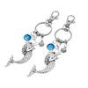 ZUNON Mermaid Keychain Keyrings Beach Nautical Sea Creature Shells Blue