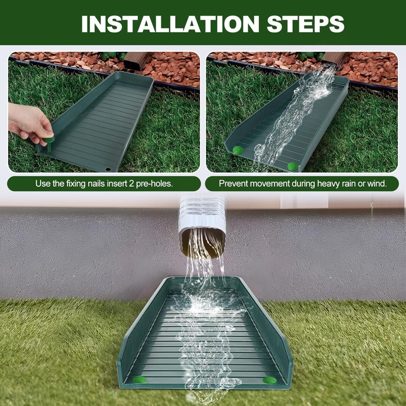 Gutter Downspout Splash Block,16.3"Drain Gutter Guard Diverter,Gutter Downspout Extensions for