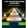 BITPOTT Bright Solar Pathway Lights Outdoor 2 Pack, 2-in-1 Warm&Cool