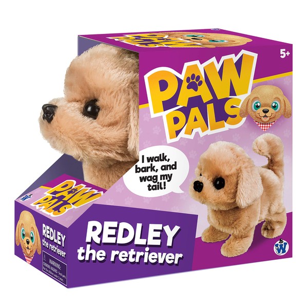 Westminster, Inc. Redley the Retriever - Cute, Cuddly, Plush Battery Operated Dog Toy Walks, Wiggles, and Barks with Sound