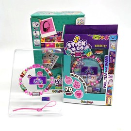 #sbabam Stick 'N Go 3 Pack Kids Bracelets with Charms and 210 Collectable Holographic Stickers - Bracelet for Girls and Boys to Personalise with Beads for Bracelets from 6 Years