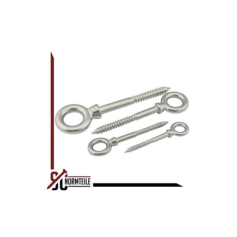 Eye bolt with wood thread, 8 x 80 mm, 1