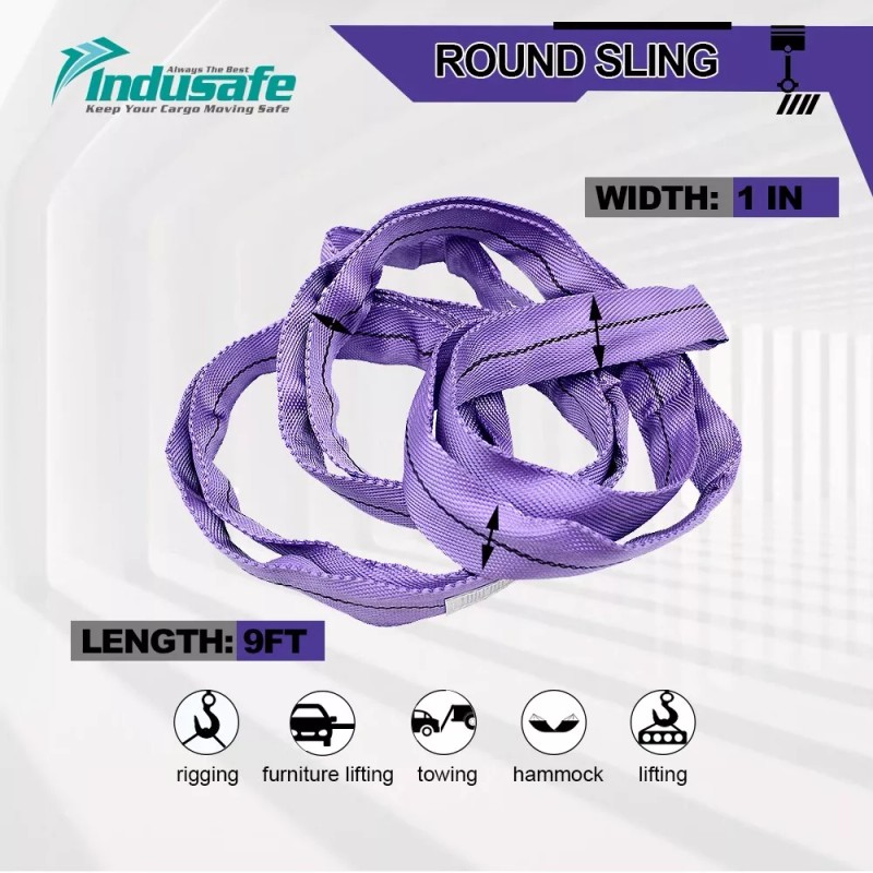 Indusafe 1" x 9' Polyester Endless Round Sling Rigging Lifting