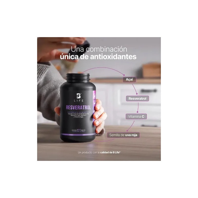 Suplemento Alimenticio Resveratrol 400 Cápsulas 200g Life