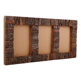 HnH Estore 3 Picture Frame Collage 4x6 Wooden Vintage Photo Frame For Wall Decor Wood Bark Multi Picture Collage Frame For Family Photo