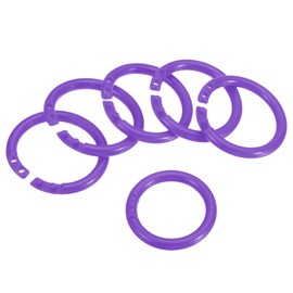 PATIKIL 2.8 cm OD 2 cm ID Loose Leaf Rings, 50 Pieces Binder Ring Plastic for Book DIY Scrapbook Notebook Photo Album, Purple