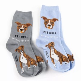 Foozys Pitbull Pit Bull Terrier American Dog Rescue 2 Pairs Sock Women's Foozys Socks