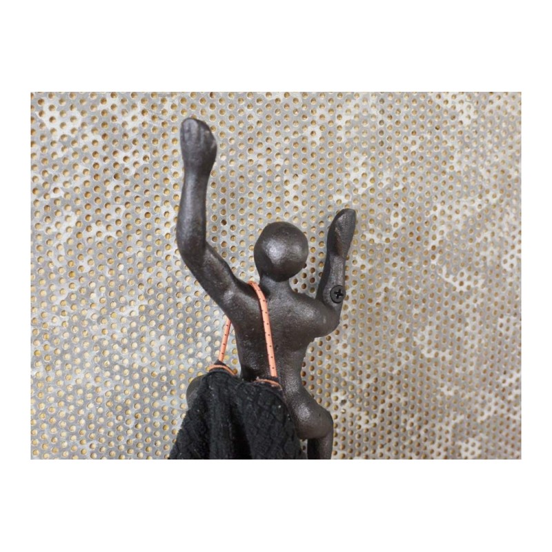 Cast Iron Climbing Man Industrial Style Coat Hook | Black