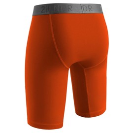 2UNDR Mens Power Shift 9" Boxer Long Leg Underwear (Orange, X-Small)