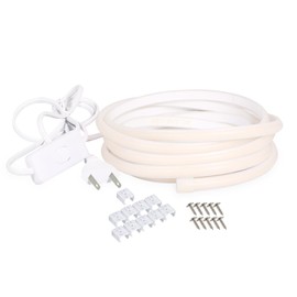 pcningled AC 110V LED Strip Lights IP65 Waterproof LED Strip Lights 9.84ft Cuttable Rope Light Super Bright 320LEDs 4000K White Light with US Plug for Bedroom Ceiling Kitchen Under Cabinet