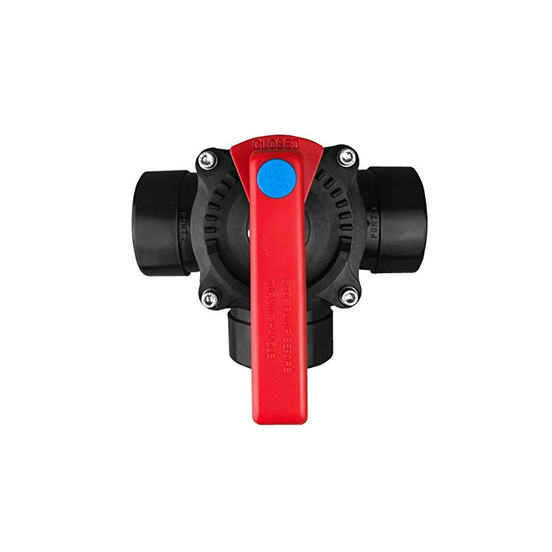 well2wellness® PVC 3-Way Cylinder Valve Turntable Valve 50 mm