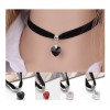 Launers Gargantilla Choker Terciopelo Negro Corazón De Cristal 4pzas