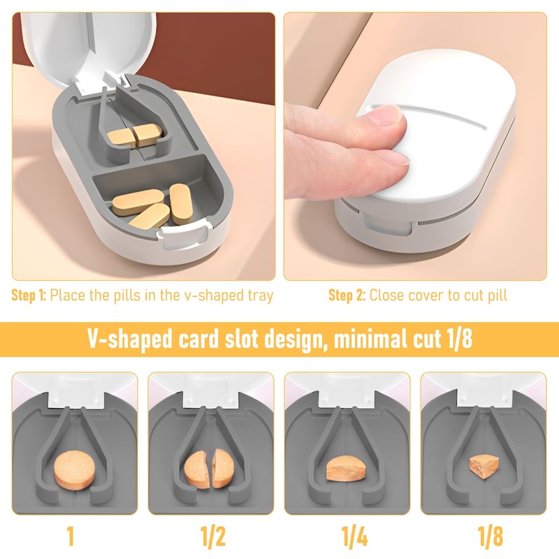Pill Cutter, Pill Cutter with Blade for Small Pills and