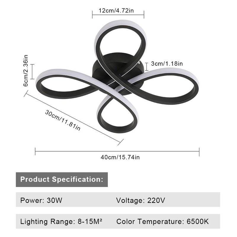 SENQIU LED Ceiling Light, 30W Modern Acrylic Ceiling Lamp, Flower