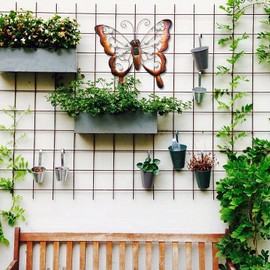 J-Fly Metal Butterfly Solar LED Light Outdoor Wall Art, Solar Butterfly Wall Hanging Outdoor Decoration, Metal Garden Fence Art Decor, 13 * 14 Inch Large Suitable for Garden Patio Fence Balcony Decor