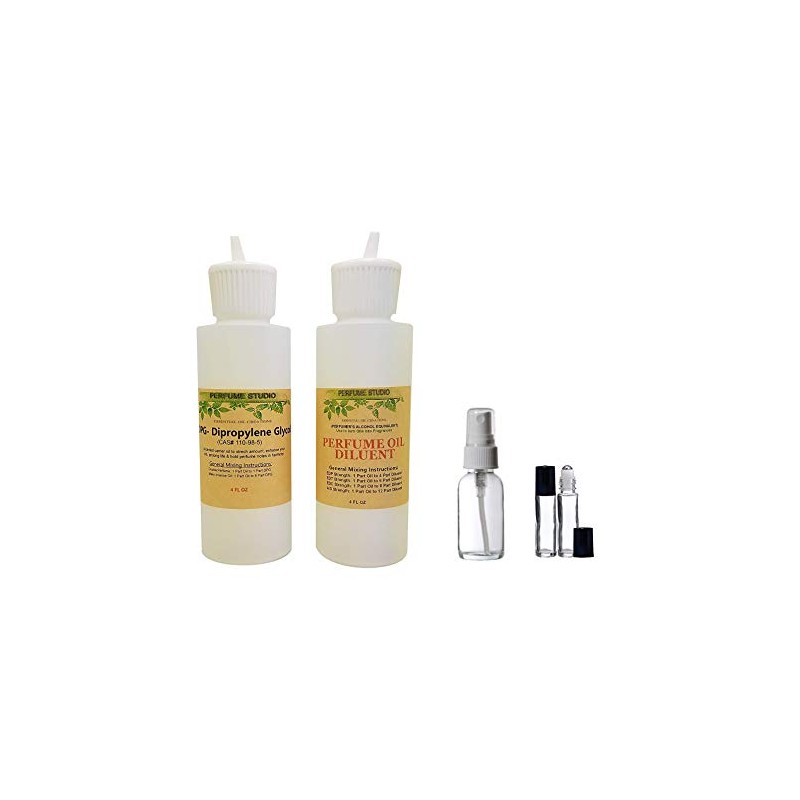 Perfume Making 5-Piece Set; 1, 4oz Perfumer's Alcohol Equivalent Solvent,