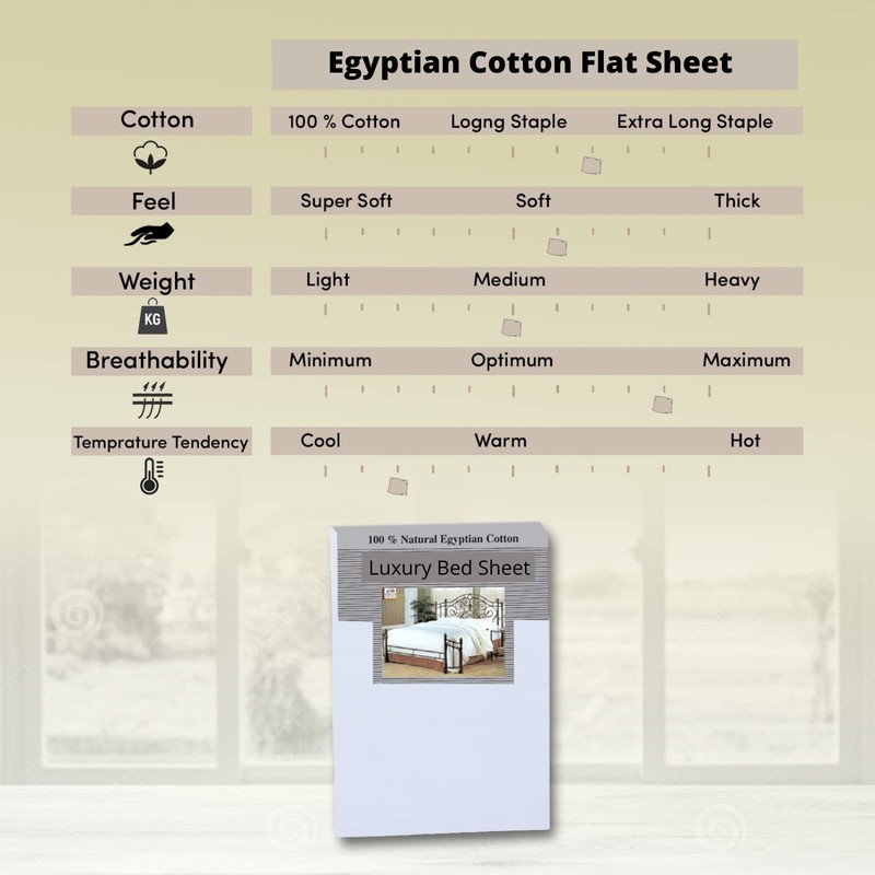 Danny Textiles Single Flat Sheet 100% Egyptian Cotton Flat Sheets