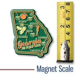 Georgia Premium State Magnet by Classic Magnets, 2.2" x 2.5", Collectible 3D Rubber Vintage-Style Souvenirs and Gifts Made in The USA