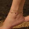 Feskive Layered Ankle Bracelets for Women 18K Gold Plated Dainty