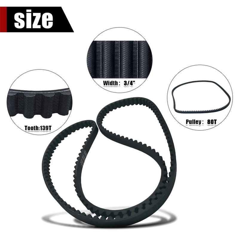 Meyffon 139T 3/4" Rear Drive Belt Compatible with Buell Blast