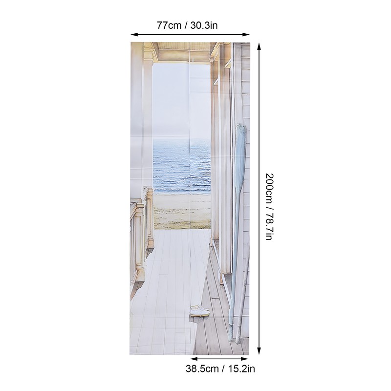 2pcs Door Sticker PVC Material 3D Visual Effects Easy Cleanable