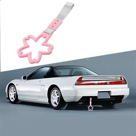 Riloer Sakura Shaped Car Hand Strap Pink, Rear Front Bumper Warning Rings, Subway Train Bus Handle, Flower Type, Interior Exterior Decoration