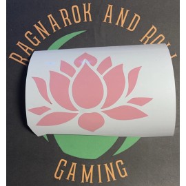 Vinyl Decal - Pink Lotus - 2.5" x 2" - Permanent Self Adhesive