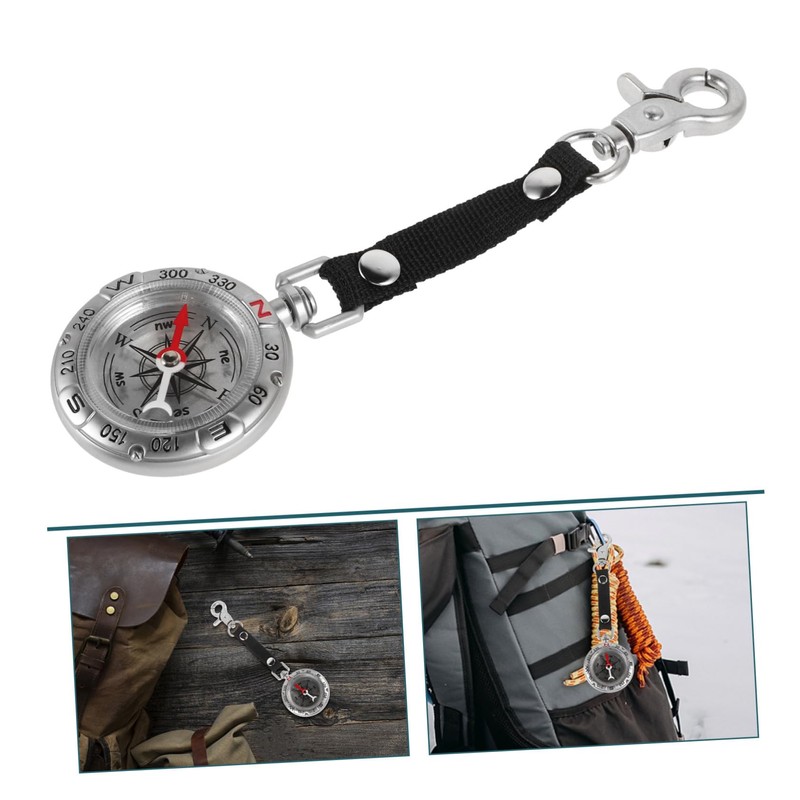 Mipcase Multi-Functional Portable Compass Keychain Zinc Alloy Navigation Tool for
