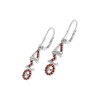 DELTA SIGMA THETA VERTICAL SILVER EARRING WITH RUBY DST-E002