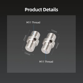 Nitze M11 Thread 15mm Rod Connector for 15mm Rod with M11 Female Inner Thread (2 Pcs) - PD15B