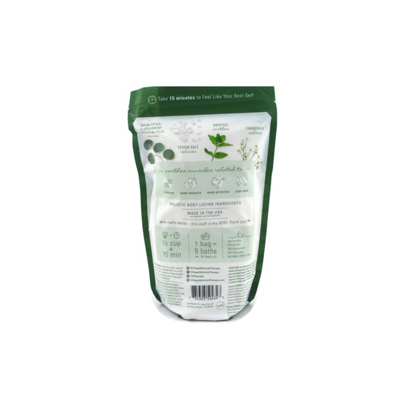 Village Naturals Aches + Pains Muscle Foam Soak Salts 2.25Lbs