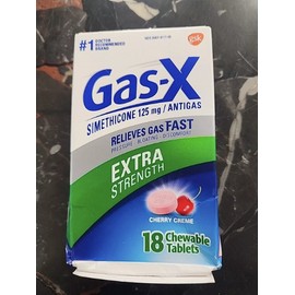 Gas-X Chewable Tablets Extra Strength Cherry Creme 125 MG 18 tablets EXP 8/26