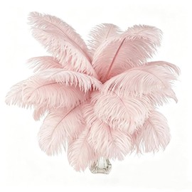 Plumas De Avestruz Naturales 35-40cm 10 Piezas Plumas Decorativas Esponjosas De Alta Calidad Para Bodas Centros De Mesa Manualidades Navidad Decoración Del Hogar (Rosa Claro)