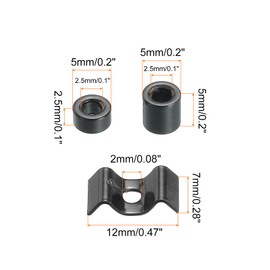 sourcing map Guitar String Trees String Retainer Guides Black for Electric Guitar Bass Parts Replacement with Screws 2 Set