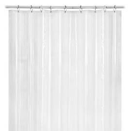 ZONADAH 180 x 180cm Clear Shower Curtain Liner PEVA Heavy Duty Waterproof Shower Curtain Showroom Curtain Liner with Metal Grommets Holes and Weighted Magnet