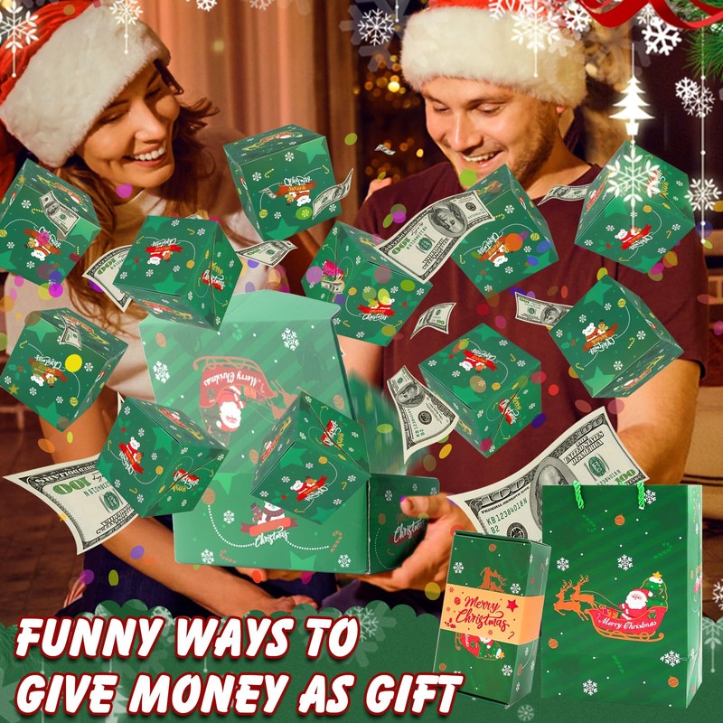Christmas Surprise Explosion Gift Box,Christmas Bounce Box,12Pcs Exploding Box with
