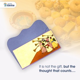 Home Genie Himachali Painting of Victorious Procession Shagun Envelope for Giving Money at Wedding and Any Other Occasion, Milni, Engagement, Birthday, Marriage, Diwali, Rakhi (Pack of 5)