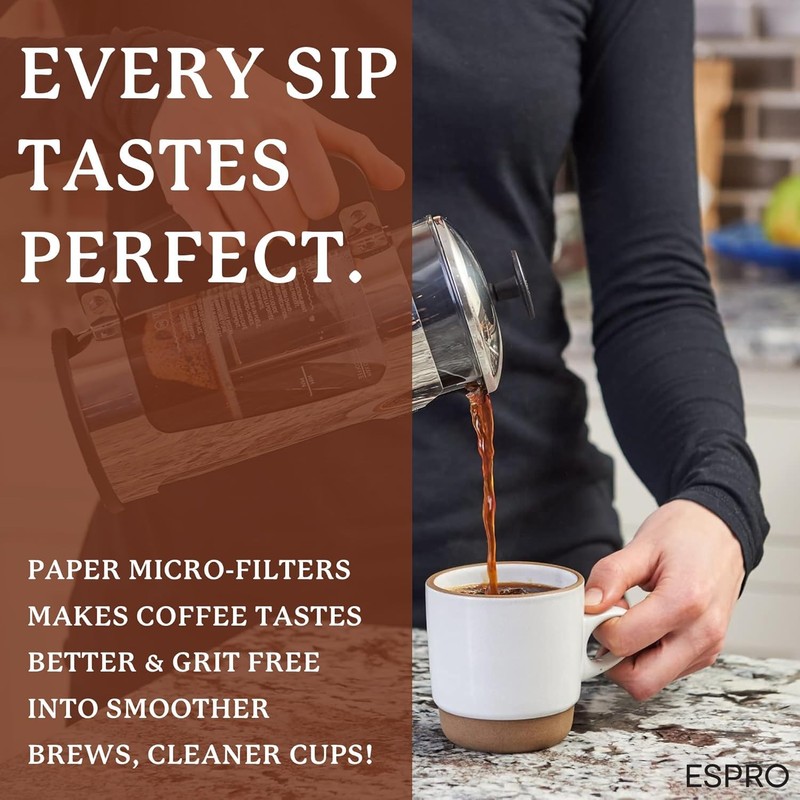 ESPRO 100 Count Coffee Paper Filters for ESPRO P1/P0,12 and